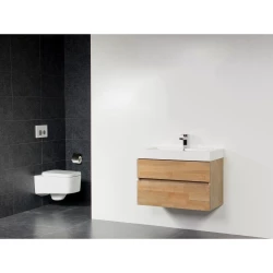 Stern Wood massief eiken badmeubelset 80x39cm wastafel wit zonder krg SW110420620