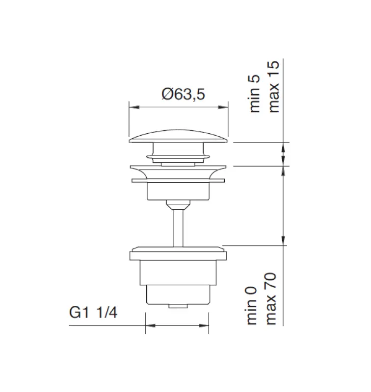 Zazzeri push to open afvoergarnituur mat zwart 2900K302A003131
