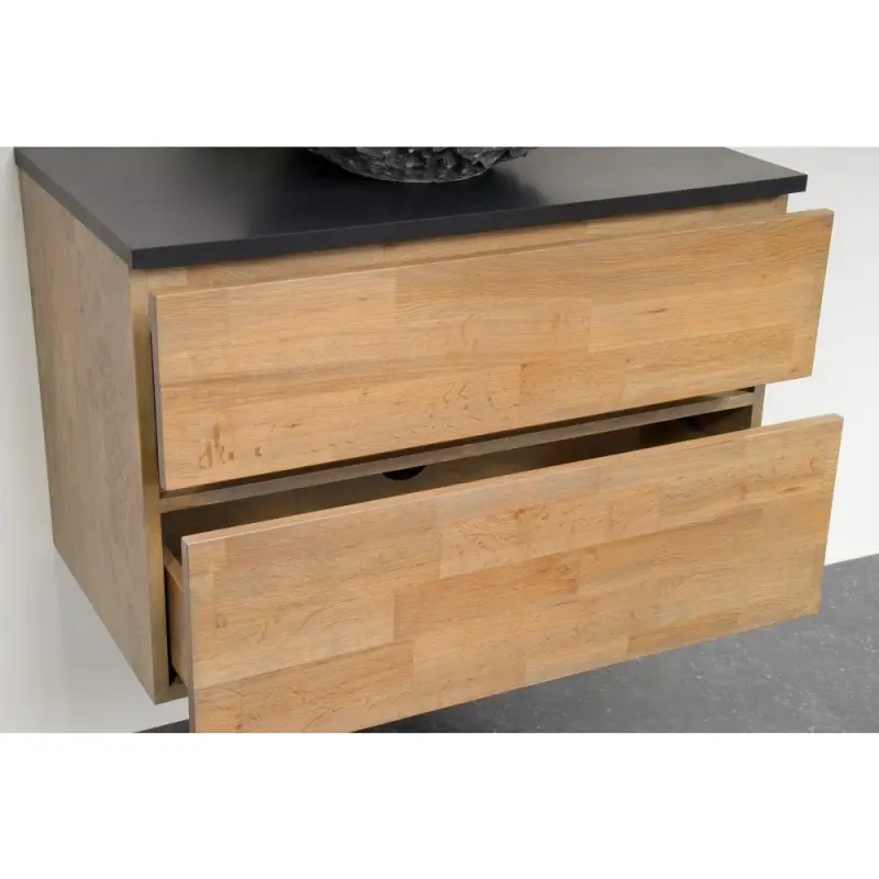 Stern Wood massief eiken badmeubelset 80x39cm met afdekplaat corestone SW11042807