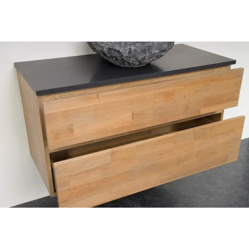 Stern Wood massief eiken badmeubelset 100x39cm met afdekplaat corestone SW11062808