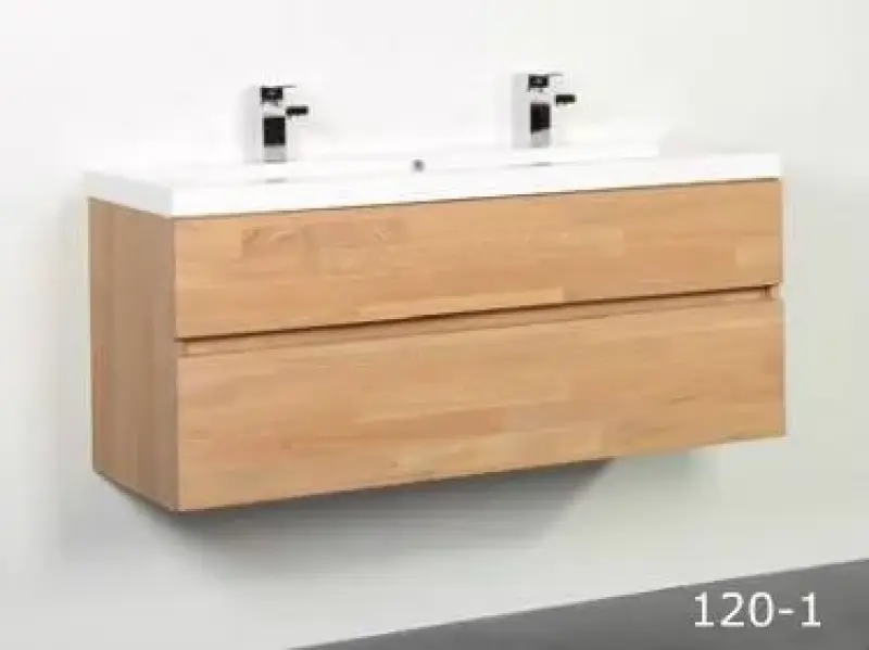 Stern Foggia massief eiken badmeubelset 120x45cm met wastafel wit 2 krg SW100652778