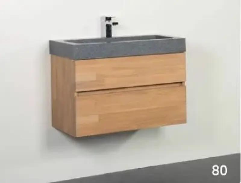 Stern Grey Stone massief eiken badmeubelset 80x45cm met wastafel zonder krg SW1006720506