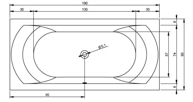 Riho Linares ligbad 160x70 liggedeelde links wit BT43005