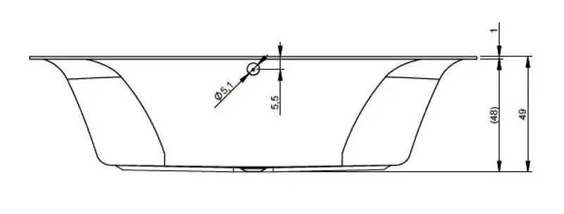 Riho Linares ligbad 160x70 liggedeelde rechts wit BT42005
