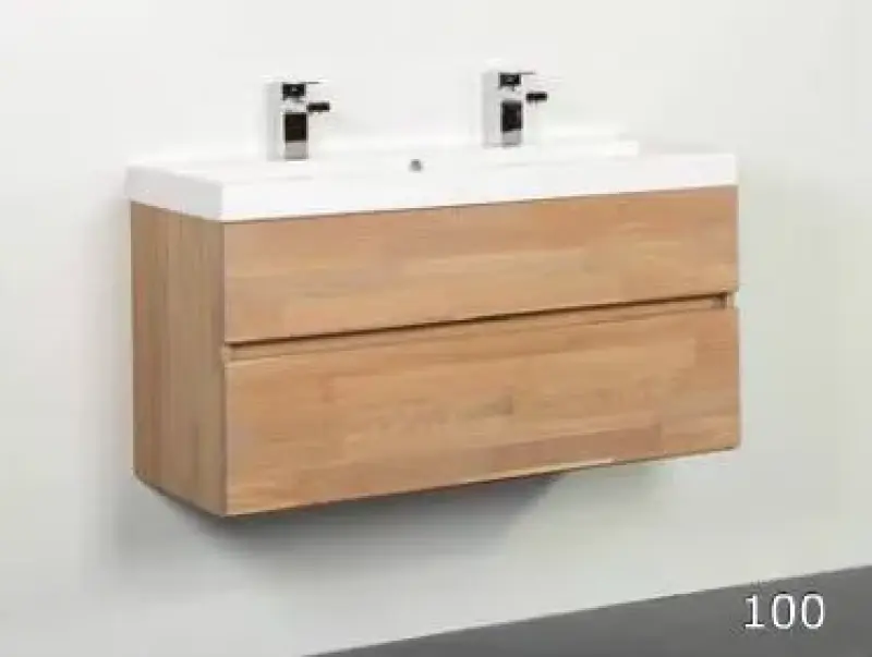 Stern Rome massief eiken badmeubelset 100x45cm met wastafel 1 krg SW100632671