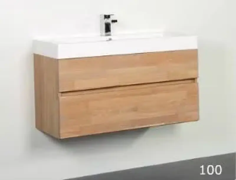 Stern Florence massief eiken badmeubelset 100x45cm met wastafel 2 krg SW100632532