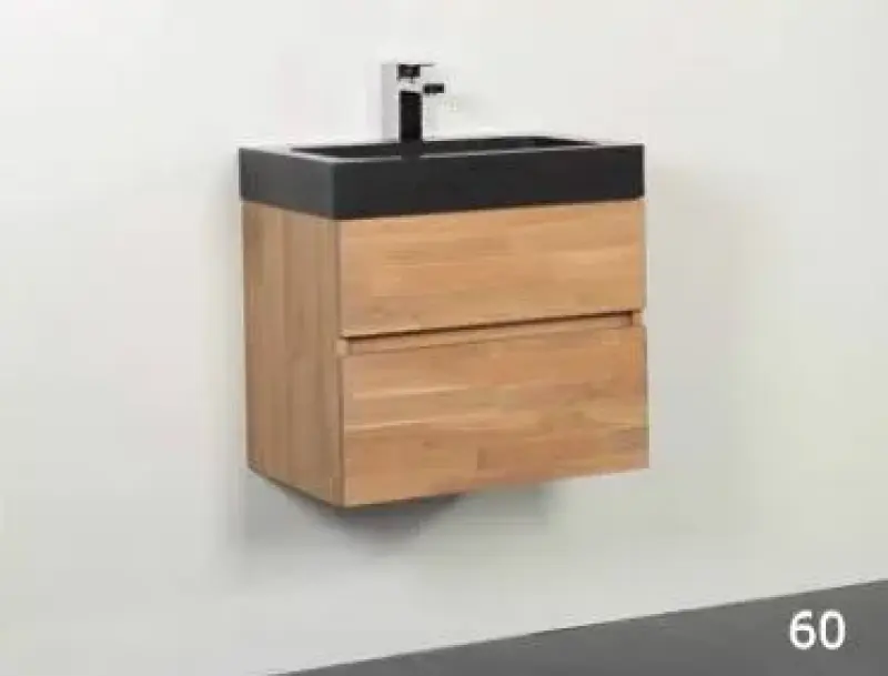 Stern Black Spirit massief eiken badmeubelset 60x45cm met wastafel 1 krg SW100612361