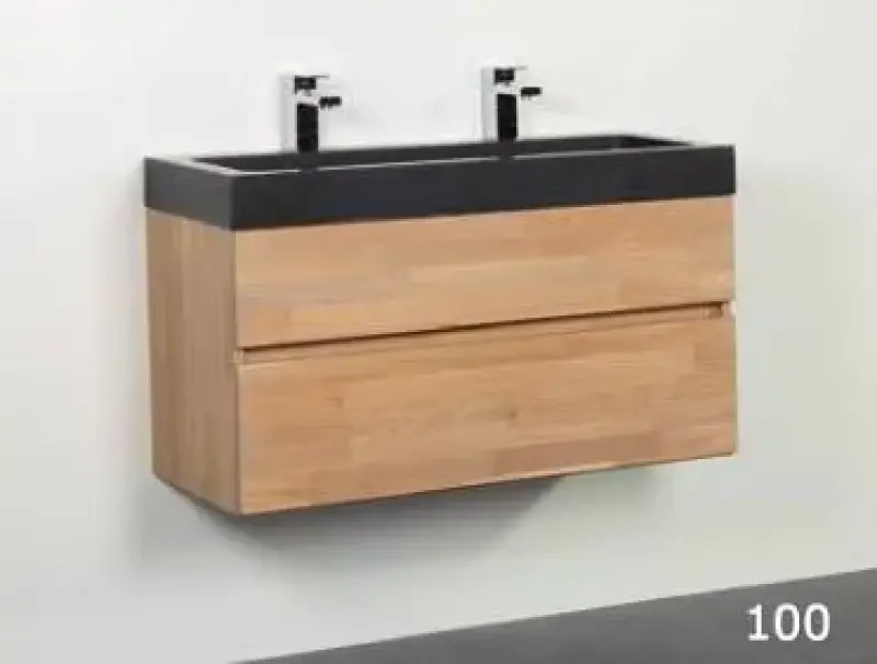 Stern Black Spirit massief eiken badmeubelset 100x45cm met wastafel 1 krg SW100632386