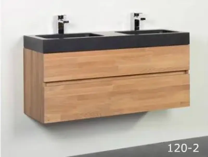 Stern Black Spirit massief eiken badmeubelset 120x45cm met wastafel 2 kgr SW1006522388