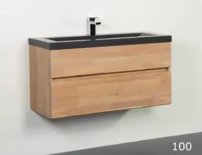 Stern Corestone massief eiken badmeubelset 100x45cm met wastafel 1 krg SW100632891