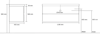 Stern Corestone massief eiken badmeubelset 120x45cm met wastafel zonder krg SW100682895