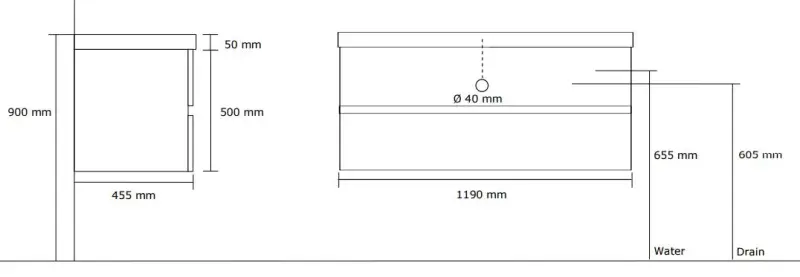 Stern Corestone massief eiken badmeubelset 120x45cm met wastafel zonder krg SW100682895