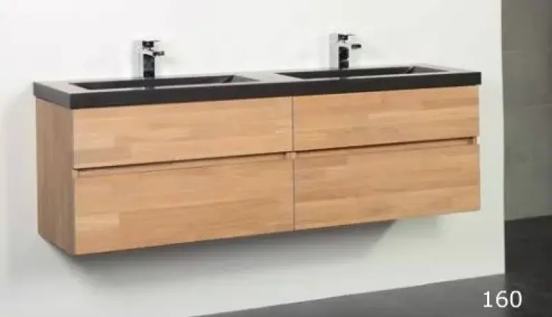 Stern Corestone massief eiken badmeubelset 160x45cm met wastafel 2 krg SW100672912