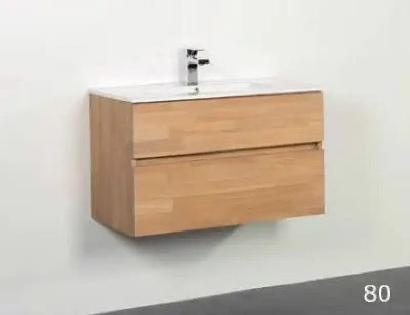 Stern Pisa massief eiken badmeubelset 80x45cm met wastafel 1 krg SW100672110
