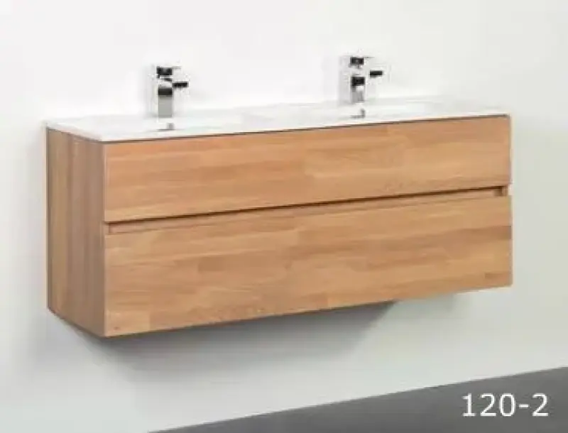 Stern Pisa massief eiken badmeubelset 120x45cm met wastafel 2 krg SW1006522122