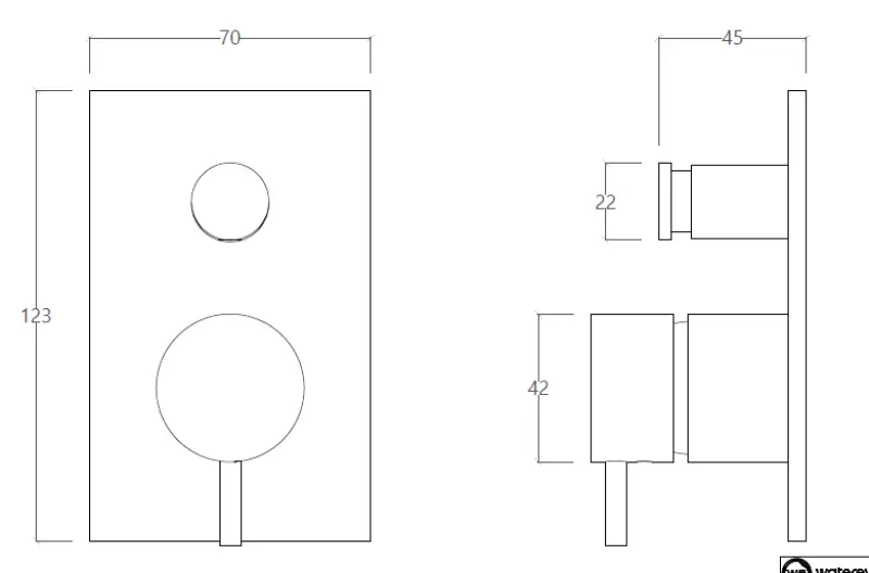 Waterevolution Flow inbouw douchemengkraan met 2 uitgangen mat wit T132BBR