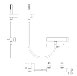 Waterevolution Flow douchemengkraan met douchegarnituur mat wit T140BR