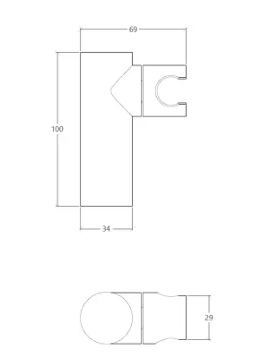 Waterevolution Flow verstelbare handdouchehouder chroom T162301