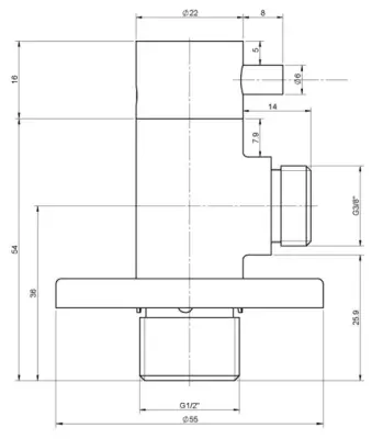 Rubio Inox volledig RVS hoekstopkraan 1208758562