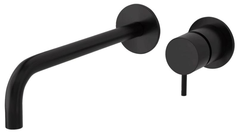 Waterevolution Flow inbouw wastafelkraan mat zwart met uitloop 21cm T116BPR-21