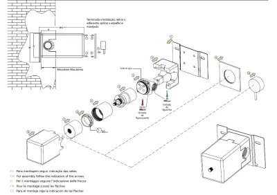 Waterevolution Flow inbouw douchethermostaat met ronde rozet mat zwart 1208778082 T142TBPR