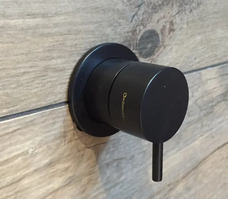 Waterevolution Flow inbouw 2-weg omsteller mat zwart met ronde rozet T1482SPR