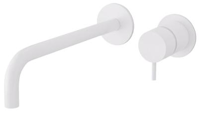 Waterevolution Flow inbouw wastafelkraan mat wit met uitloop 21cm T116BBR-21