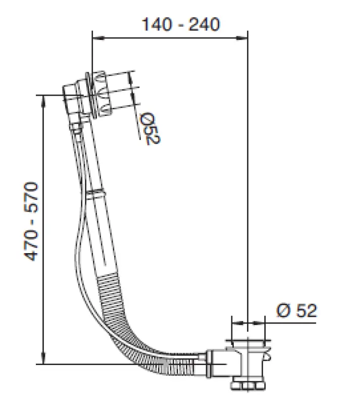 Zazzeri badafvoer afsluitbaar met overloop mat zwart 2900A409A003131 1208786922