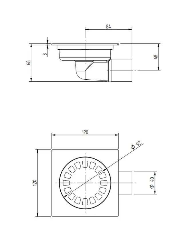 Zazzeri douche afvoerputje mat zwart 12cm 1208786932