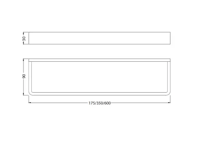 Waterevolution Deep handdoekhouder 60 cm mat zwart A212PR