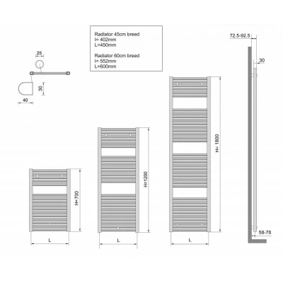 Aquadesign Tower Handdoekradiator antraciet 1817x600 1208790752