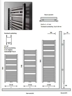 Instamat Calda designradiator 126x45cm wit CA120.45