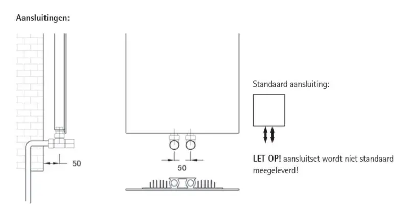 Instamat Volata T - VLT designradiator 201x35cm glanzend wit VLT200V01