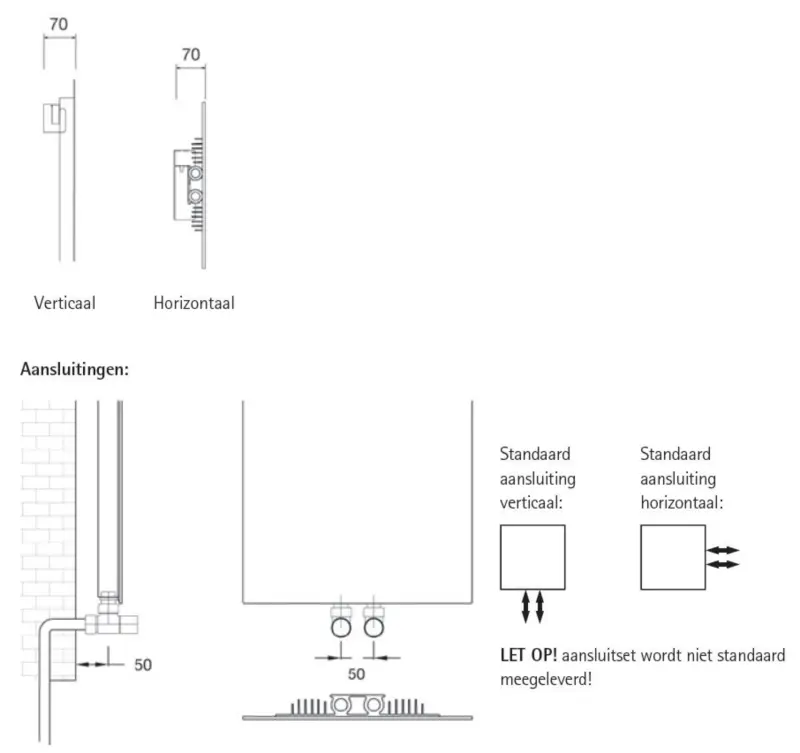Instamat Volata V - VLV designradiator 35x171 cm glanzend wit VLV170H01