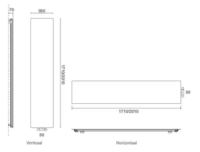 Instamat Volata V - VLV designradiator 35x201 cm glanzend wit VLV200H01