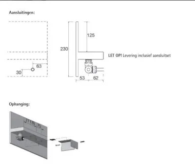 Instamat T1P designradiator 23x150,6 cm glanzend wit T1P.150