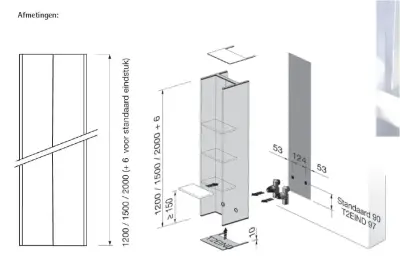 Instamat T2V designradiato 120,6x23 cm glanzend wit T2V.120
