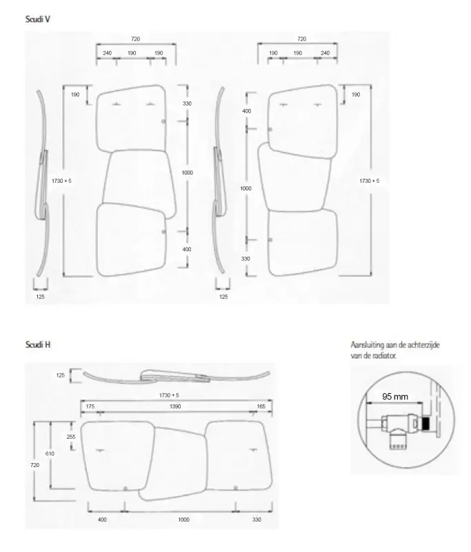 Instamat Scudi designradiator 72x173cm glanzend wit SCUDIH
