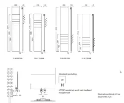 Instamat Flaps designradiator 171x35cm glanzend wit FLA170.35B