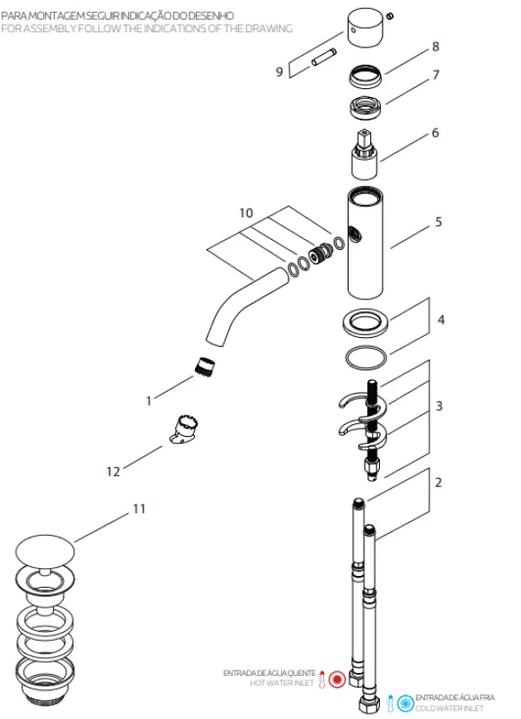 Waterevolution Flow lage wastafelkraan RVS T110IE