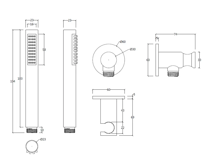 Waterevolution Flow badgarnituur compleet met muuraansluiting volledig RVS T1621IE