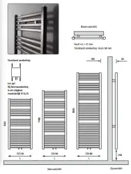 Instamat Calda designradiator 148x60cm wit CA150.60