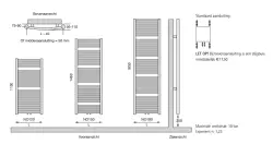 Instamat Nola designradiator 113x45cm Structuurlak Grijs NO120.45