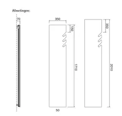 Instamat Volata T - VLT designradiator 171x35cm Kleur VLT170V01