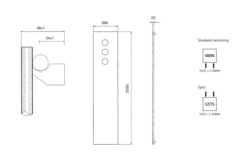 Instamat Treo designradiator 203x39.8 cm Kleur TR200.40