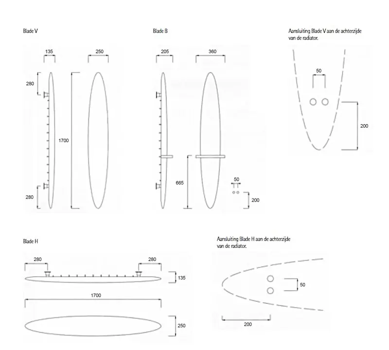 Instamat Blade designradiator 170x36 cm Kleur BLADEB
