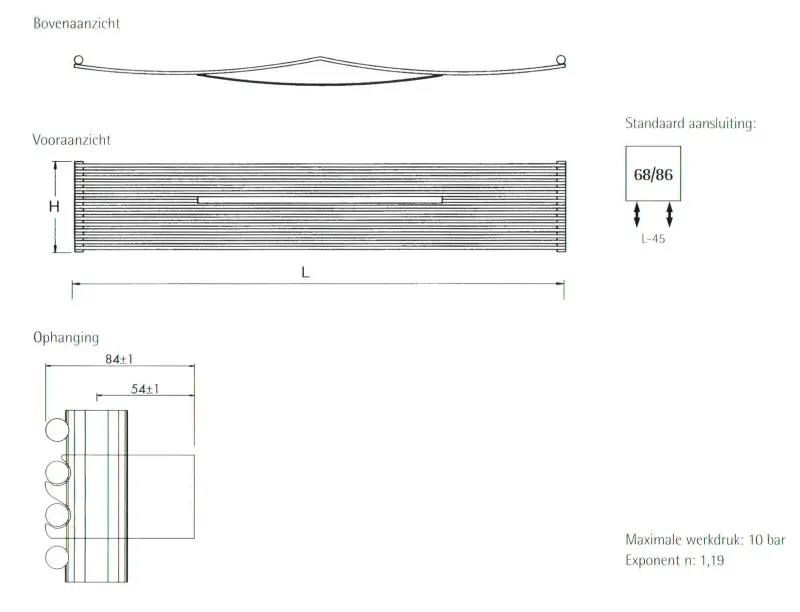 Instamat Curvi designradiator 68x148,5cm Kleur CU150.28
