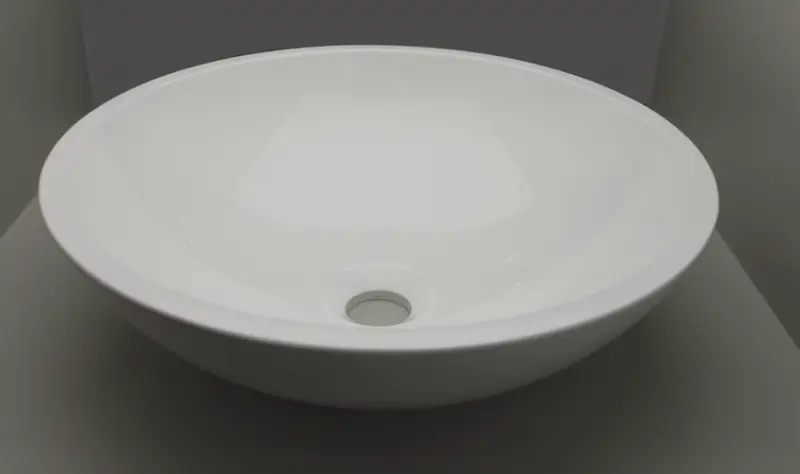 Ink Jazz Large porselein opbouw wastafel glans wit 40x13cm geen kraangat 3430420