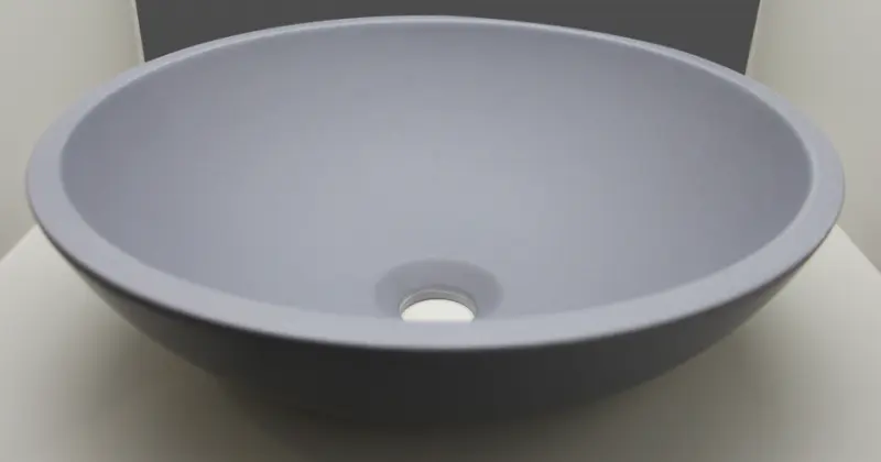 Ink Jazz Large porselein opbouw wastafel quartz grijs 40x13cm geen kraangat 3430422