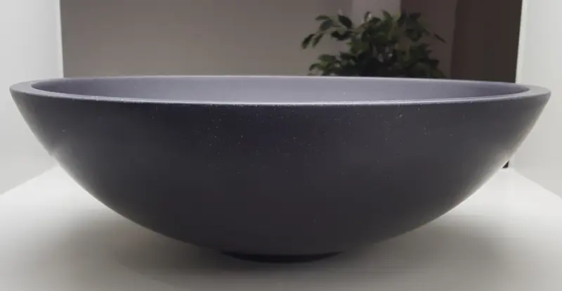 Ink Jazz Large porselein opbouw wastafel quartz zwart 40x13cm geen kraangat 3430423